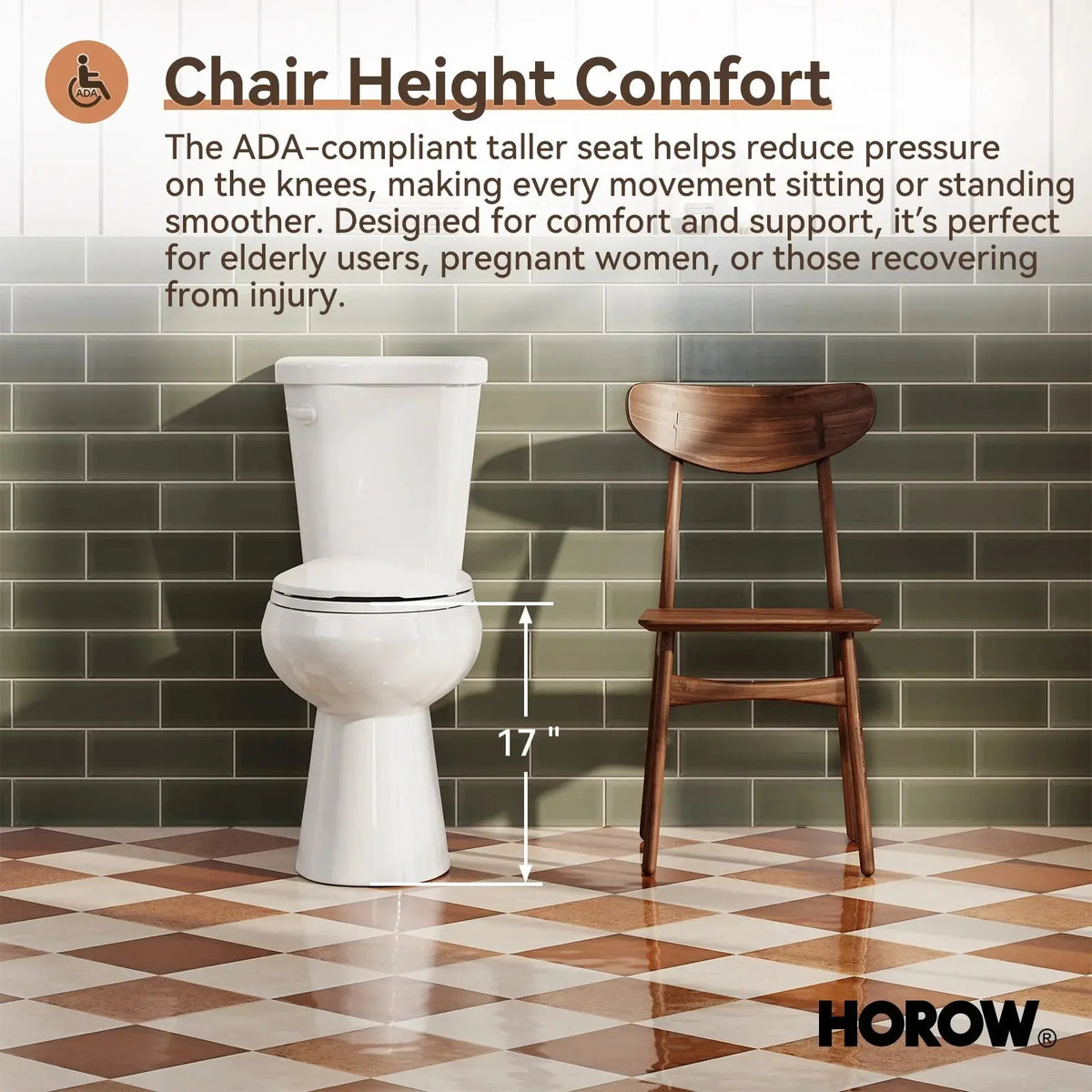 2 Piece Toilet with Single Flush and Round Bowl – Model HWTT-R01S10 HOROW