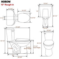 2 Piece Toilet with Single Flush and Round Bowl – Model HWTT-R01S10