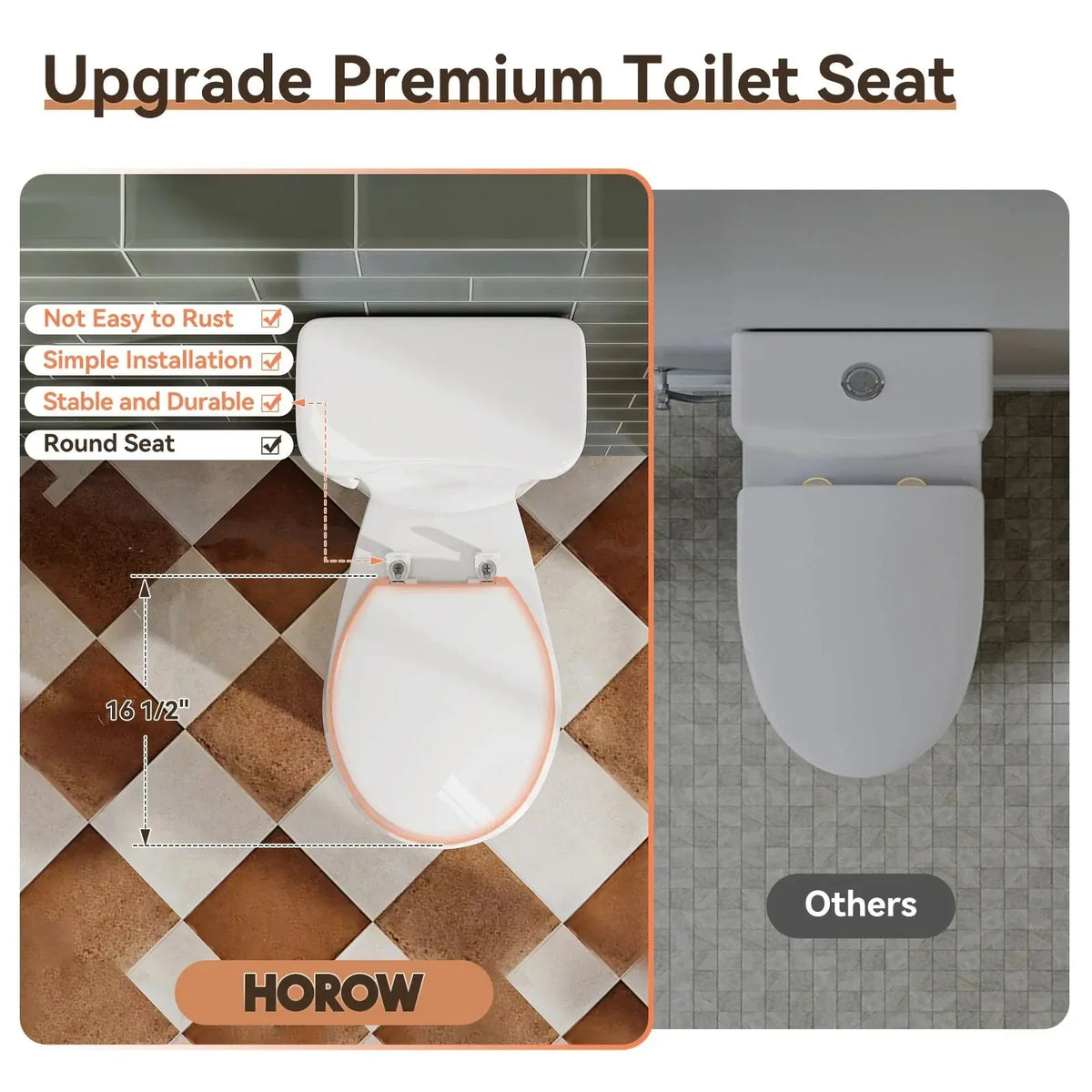 2 Piece Toilet with Single Flush and Round Bowl – Model HWTT-R01S10 HOROW