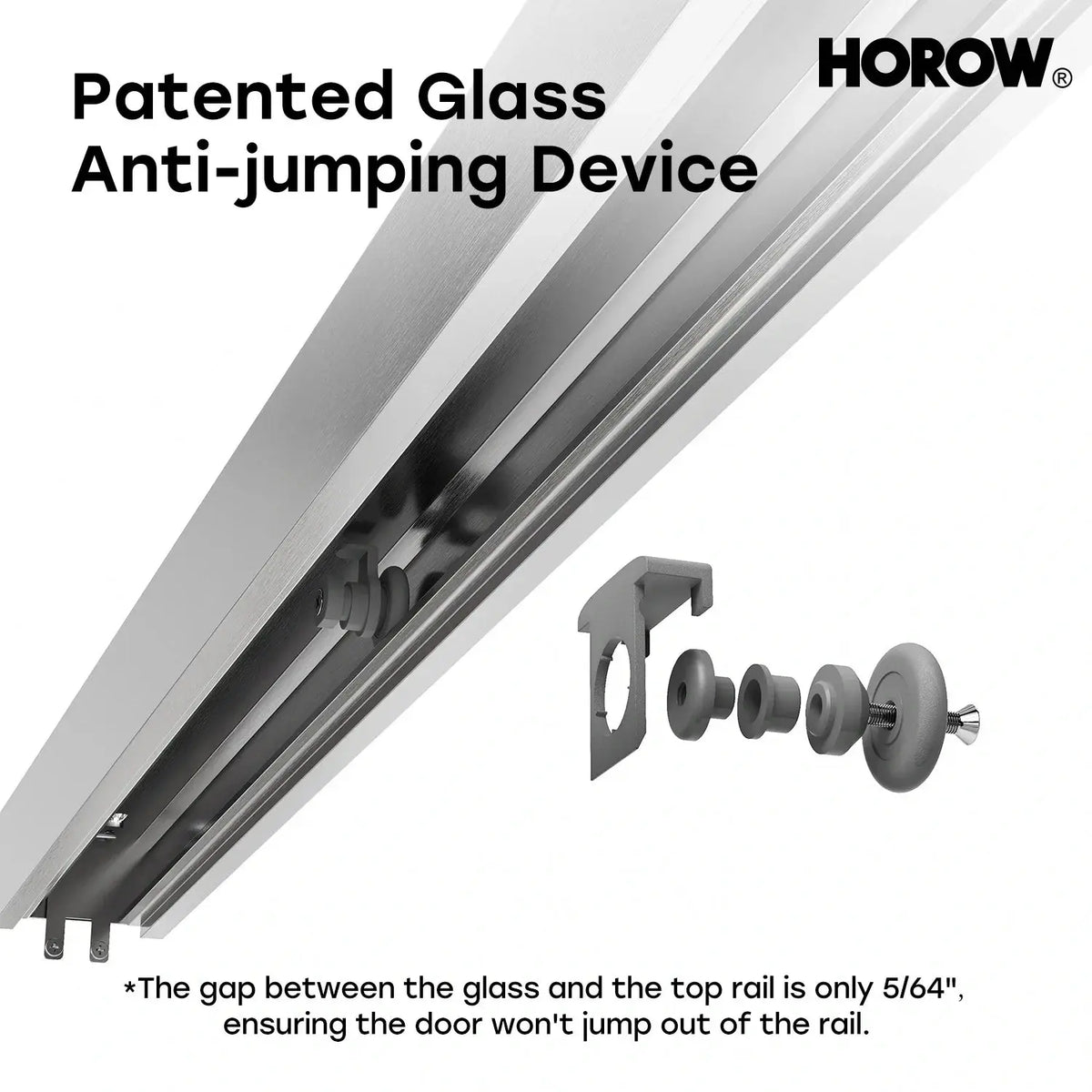 HOROW Brushed Nickel Shower Door with Ultra Narrow Model K2-BN HOROW