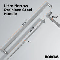 HOROW Brushed Nickel Shower Door with Ultra Narrow Model K2-BN