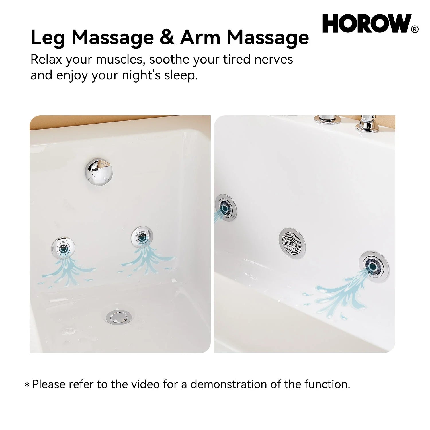 59 Inch Whirlpool Bathtub with Light and Shower Head Model M59-L