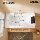 59 Inch Whirlpool Bathtub with Light and Shower Head Model M59-L