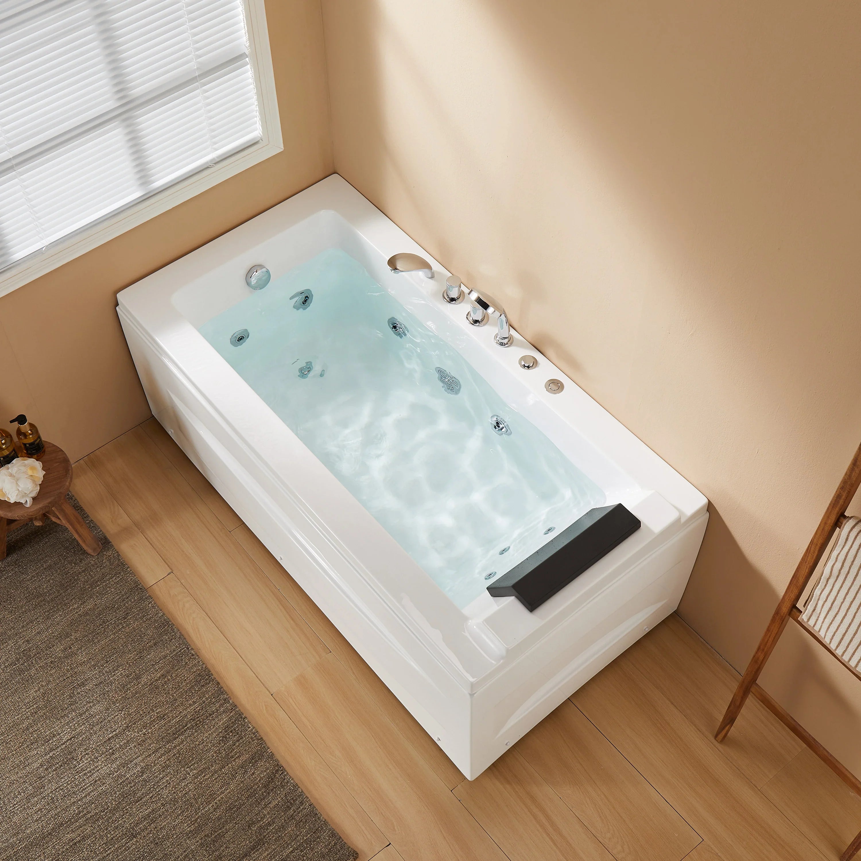 59 Inch Whirlpool Bathtub with Light and Shower Head Model M59-L