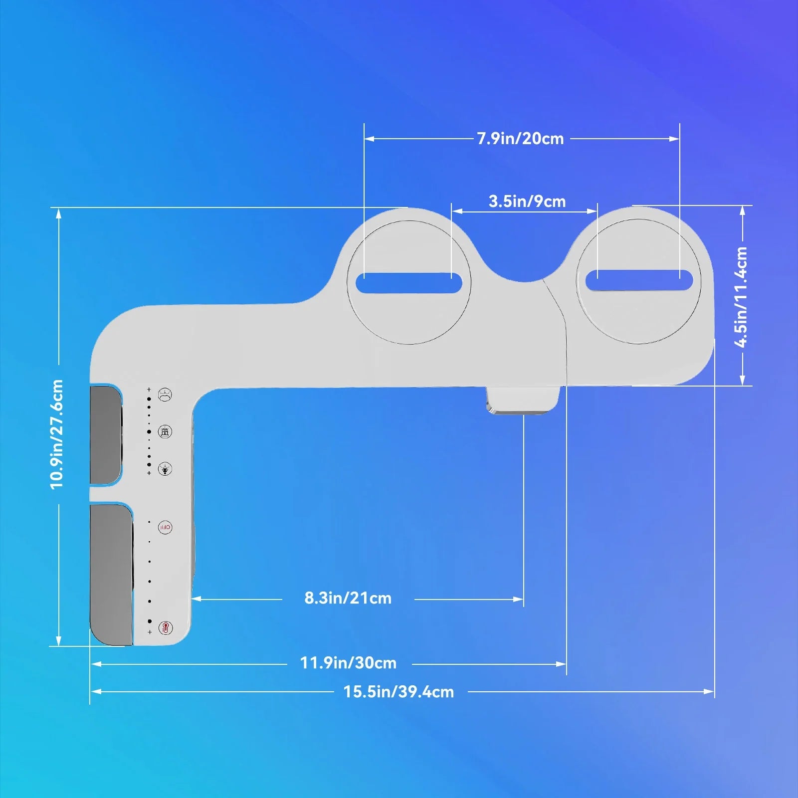 Non-Electric Bidet Attachment for Toilet Seat with 3 Spray Modes