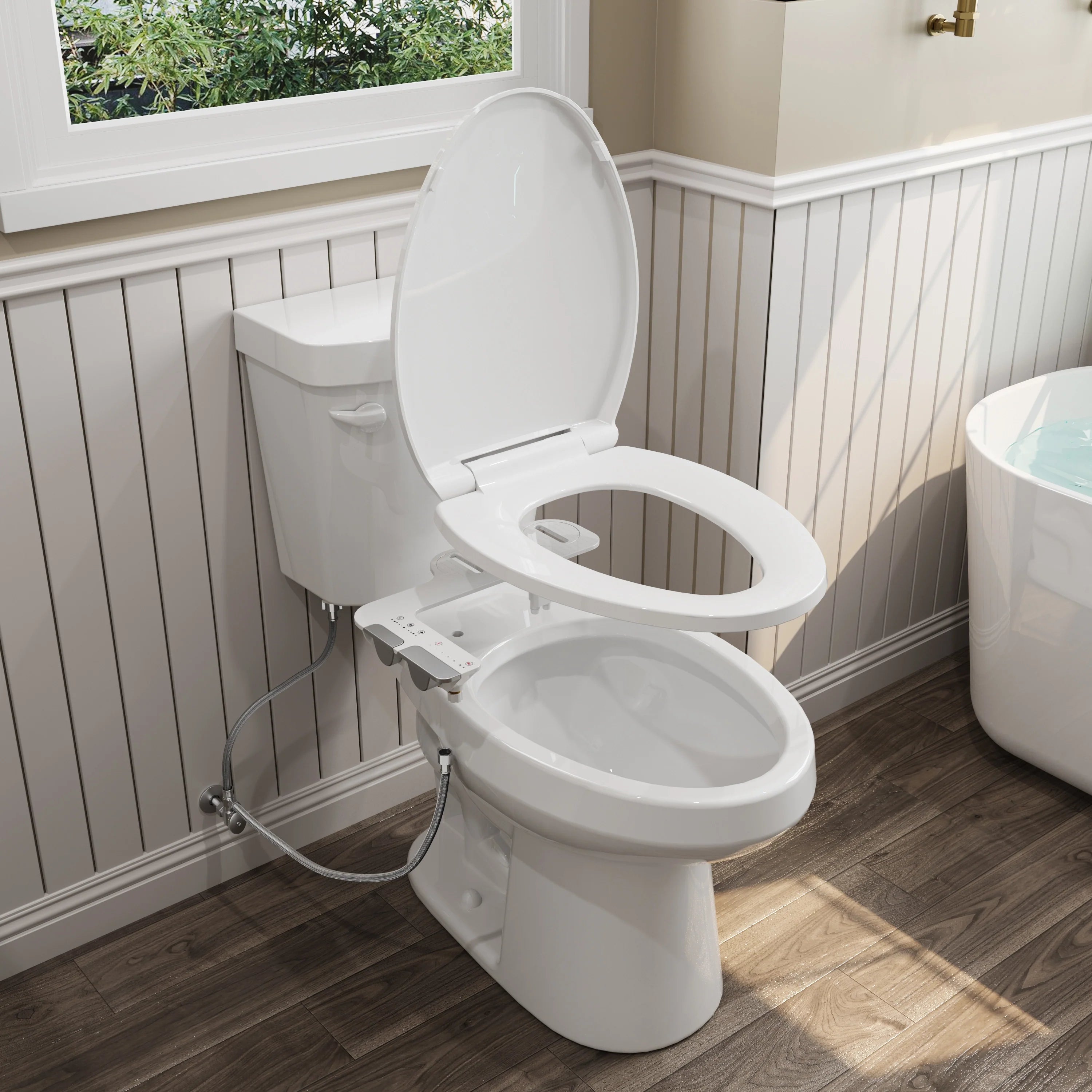 Non-Electric Bidet Attachment for Toilet Seat with 3 Spray Modes