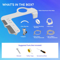Non-Electric Bidet Attachment for Toilet Seat with 3 Spray Modes
