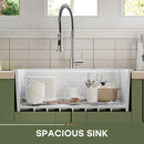 30 Inch Top Mount Kitchen Sink with Drainboard – Creamic Single Bowl