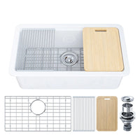 33 Inch Ceramic Overmount Kitchen Sink – Durable & Stylish Design