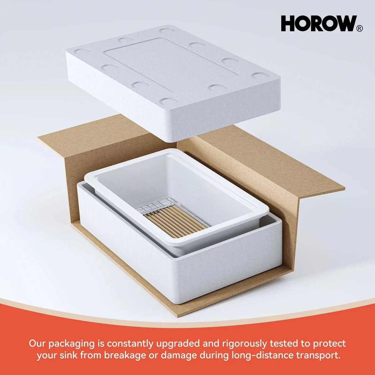 33 Inch Ceramic Overmount Kitchen Sink – Durable & Stylish Design HOROW
