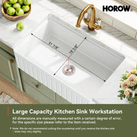 33 Inch Undermount Workstation Kitchen Sink with Grid