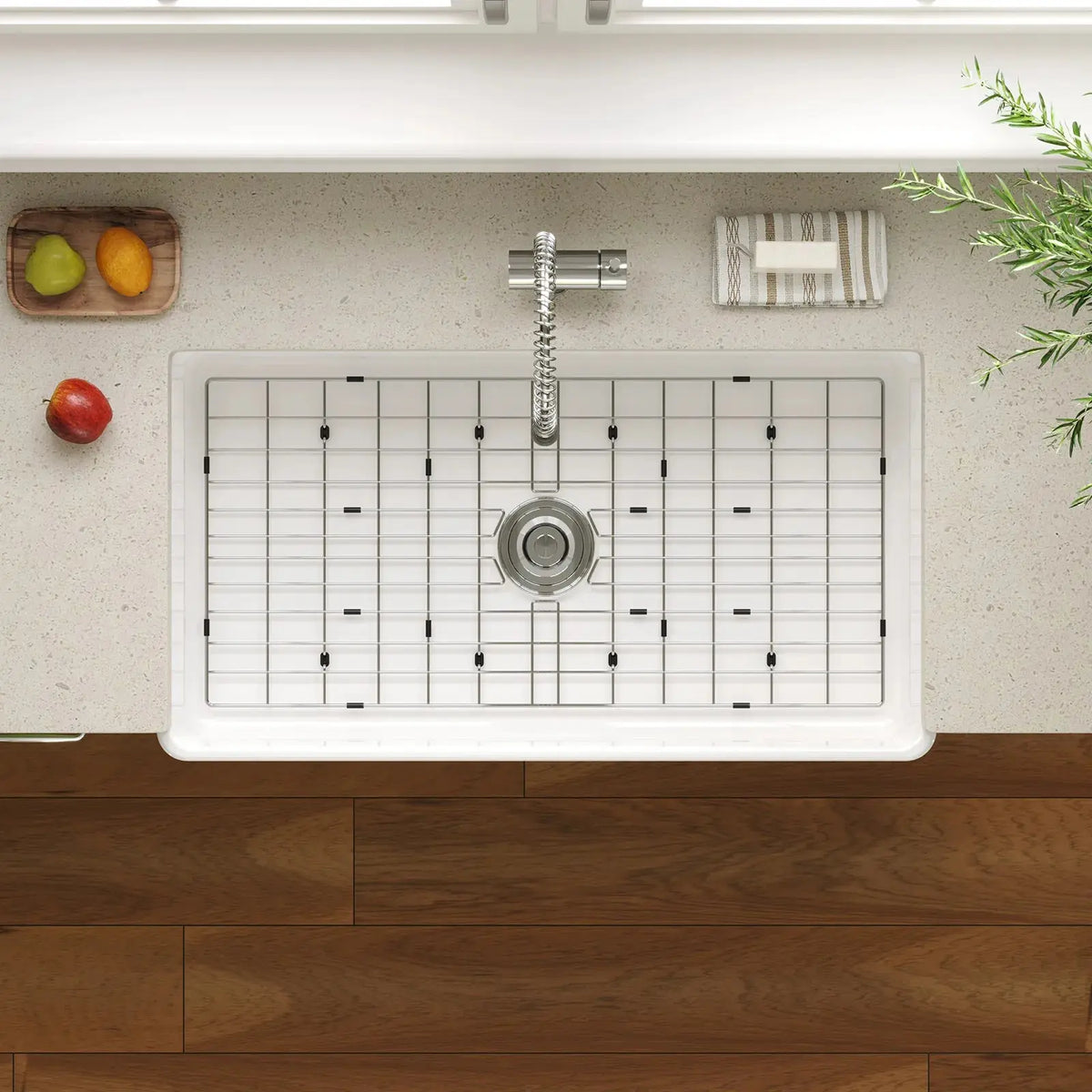 HOROW 36 Inch Kitchen Sink White Undermount Sink Model S3620W HOROW