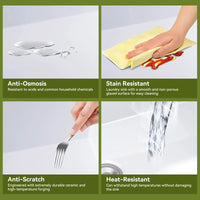 HOROW 36 Inch Kitchen Sink White Undermount Sink Model S3620W