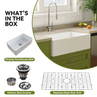 HOROW 36 Inch Kitchen Sink White Undermount Sink Model S3620W