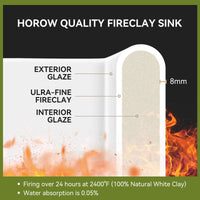 HOROW 36 Inch Kitchen Sink White Undermount Sink Model S3620W