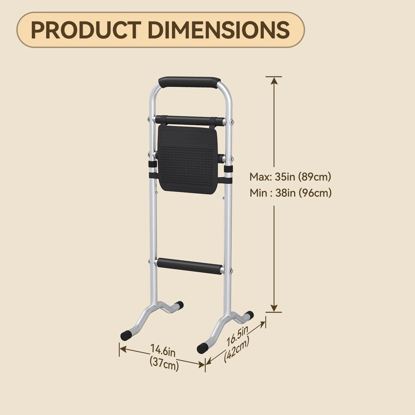HOROW Adjustable Height Bathroom Toilet Grab Bar – Safety & Support