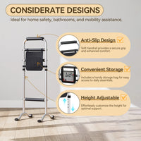 HOROW Adjustable Height Bathroom Toilet Grab Bar – Safety & Support