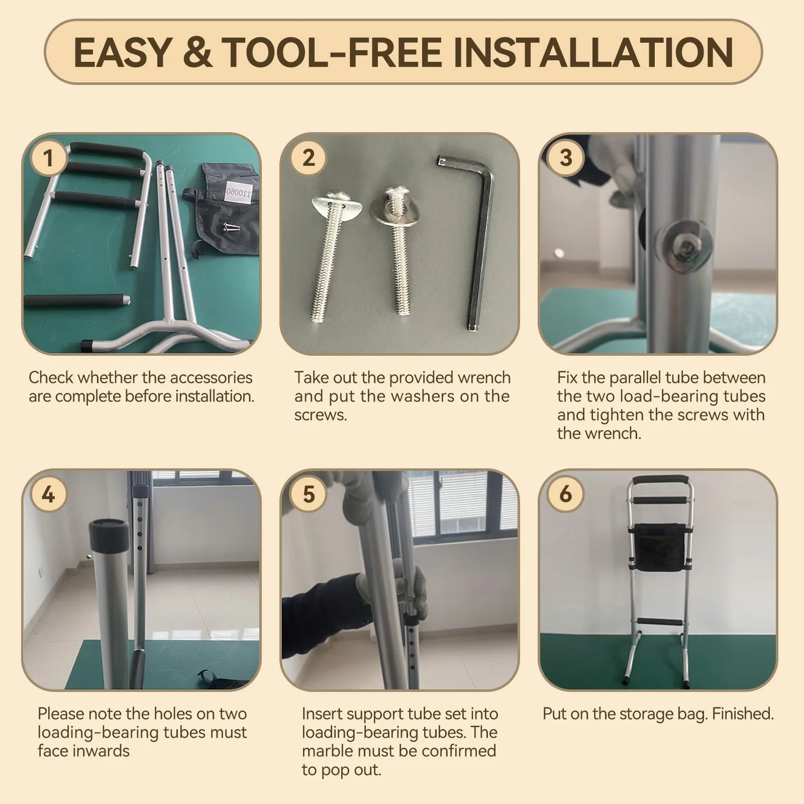 HOROW Adjustable Height Bathroom Toilet Grab Bar – Safety & Support