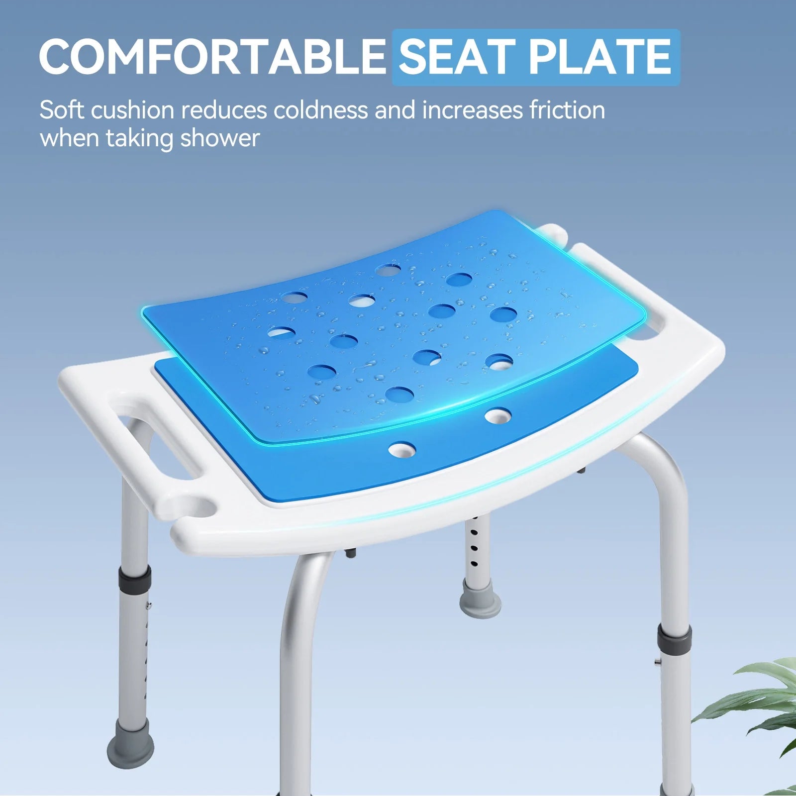 HOROW Shower Chair with Adjustable Height for Elderly – Safe & Comfortable Bath Seat