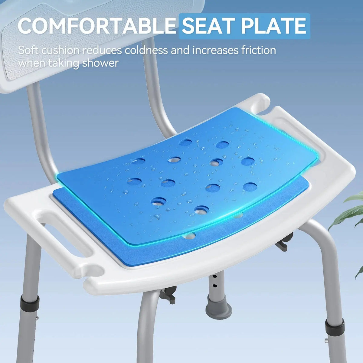 HOROW Shower Chair with Removable Backrest – Adjustable, Durable & Comfortable HOROW