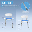 HOROW Shower Chair with Removable Backrest – Adjustable, Durable & Comfortable