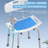 HOROW Shower Chair with Removable Backrest – Adjustable, Durable & Comfortable