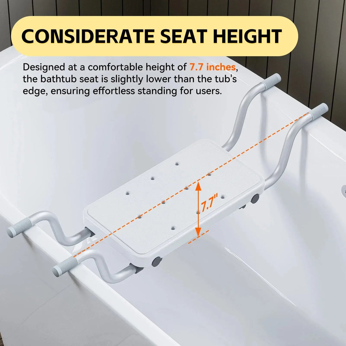 Bathtub Seat with Non-Slip Handles for Elderly – Safe & Comfortable Bath Chair HOROW