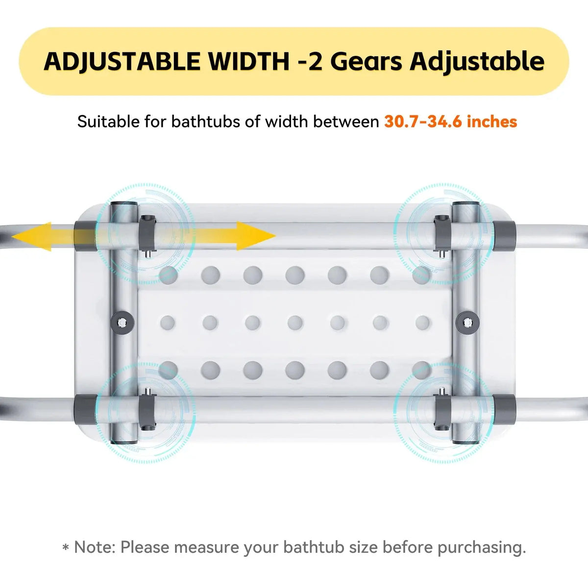Bathtub Seat with Non-Slip Handles for Elderly – Safe & Comfortable Bath Chair HOROW