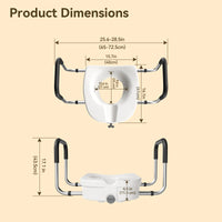 4.5-Inch Elongated Toilet Seat Riser with Arms – Elevated Toilet Seat for Safety & Comfort