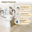 4.5-Inch Elongated Toilet Seat Riser with Arms – Elevated Toilet Seat for Safety & Comfort