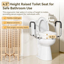4.5-Inch Elongated Toilet Seat Riser with Arms – Elevated Toilet Seat for Safety & Comfort