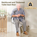4.5-Inch Elongated Toilet Seat Riser with Arms – Elevated Toilet Seat for Safety & Comfort
