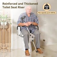 4.5-Inch Elongated Toilet Seat Riser with Arms – Elevated Toilet Seat for Safety & Comfort