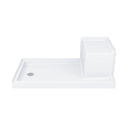 Shower Base with Chrome Left Drain and Seat Model SS6032-CH-L