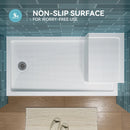 Shower Base with Chrome Left Drain and Seat Model SS6032-CH-L