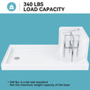Shower Base with Chrome Left Drain and Seat Model SS6032-CH-L
