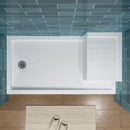 Shower Base with Chrome Left Drain and Seat Model SS6032-CH-L