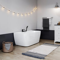 59 Inch Acrylic Back to Wall Tub with Faucet and Shower Head Model SU59-MB