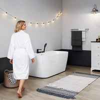 59 Inch Acrylic Back to Wall Tub with Faucet and Shower Head Model SU59-MB