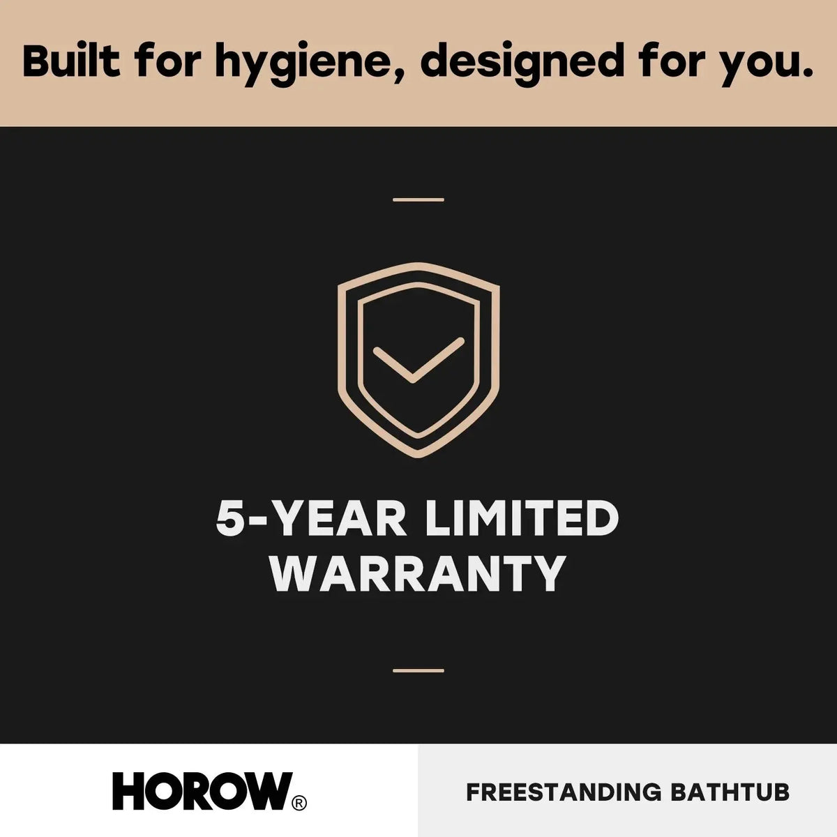 59 Inch Acrylic Back to Wall Tub with Faucet and Shower Head Model SU59-MB HOROW