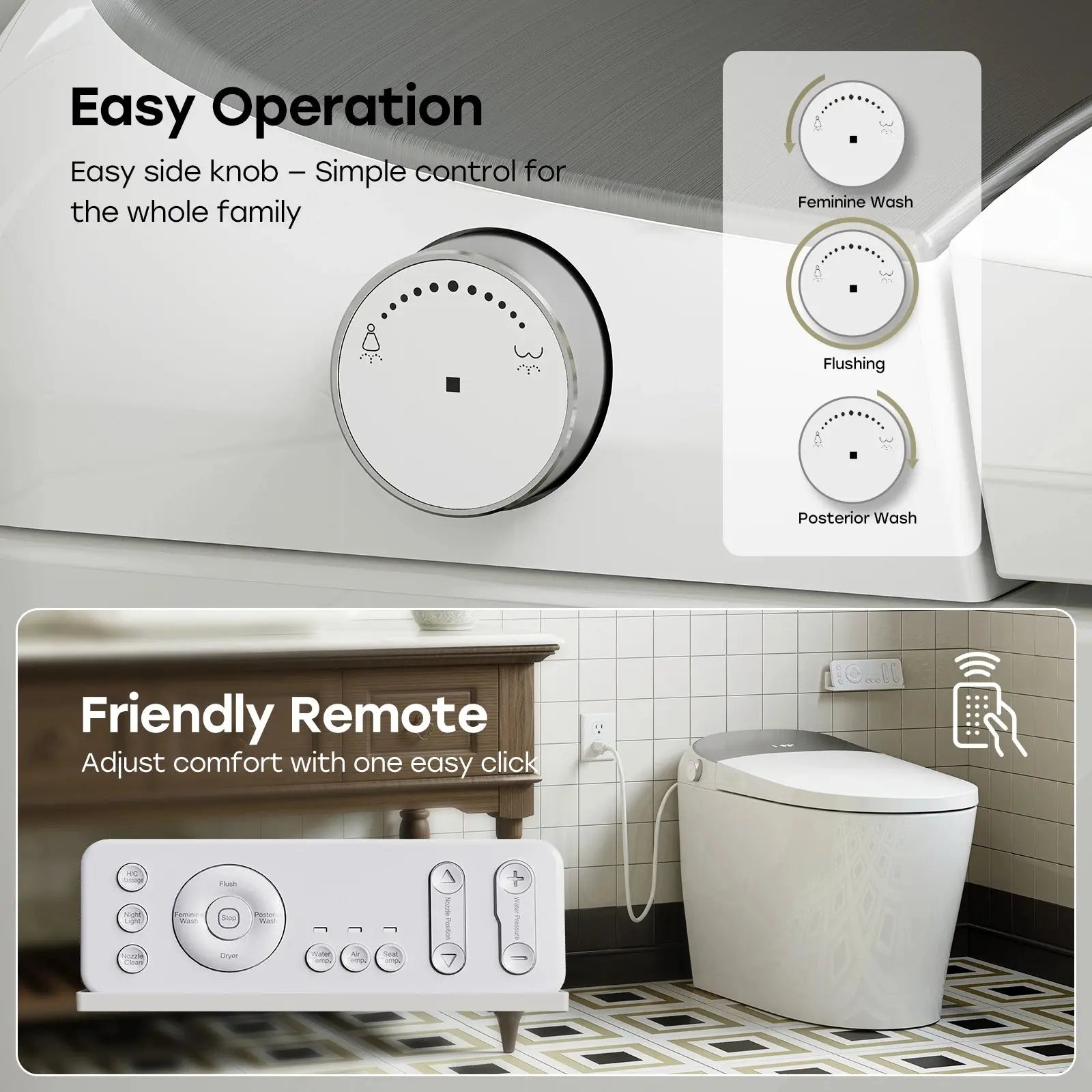 Factory HOROW T03-10 10 Inch Rough In Bidet Toilet with Tank & Pump