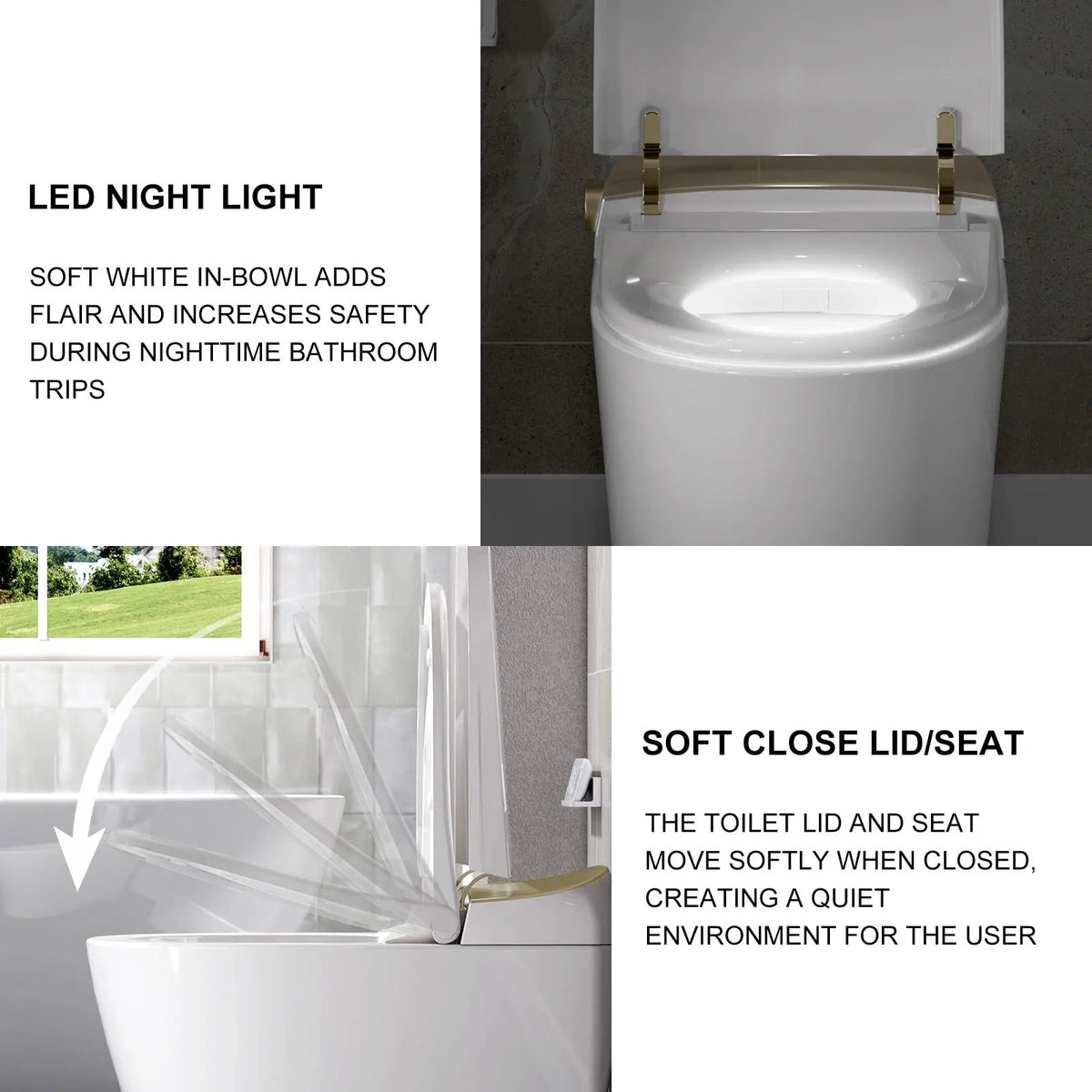 Best Quality HOROW T03G Smart Toilet with Golden Button for 12 Inch Rough In