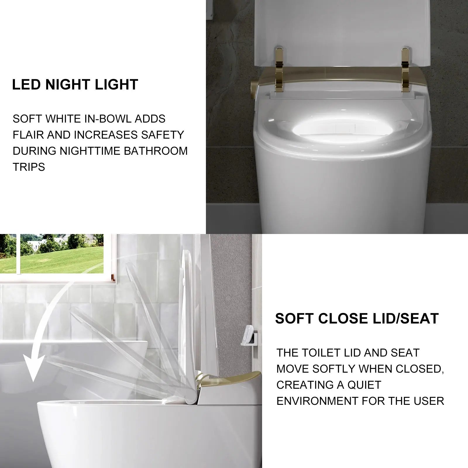 Best Quality HOROW T03G Smart Toilet with Golden Button for 12 Inch Rough In