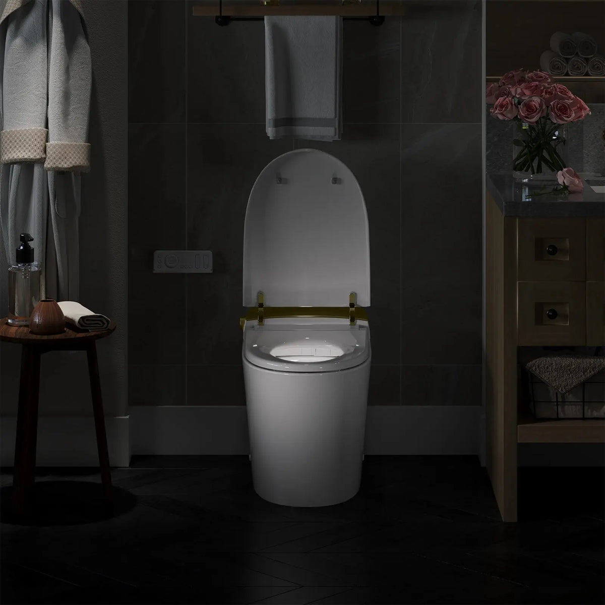 Best Quality HOROW T03G Smart Toilet with Golden Button for 12 Inch Rough In
