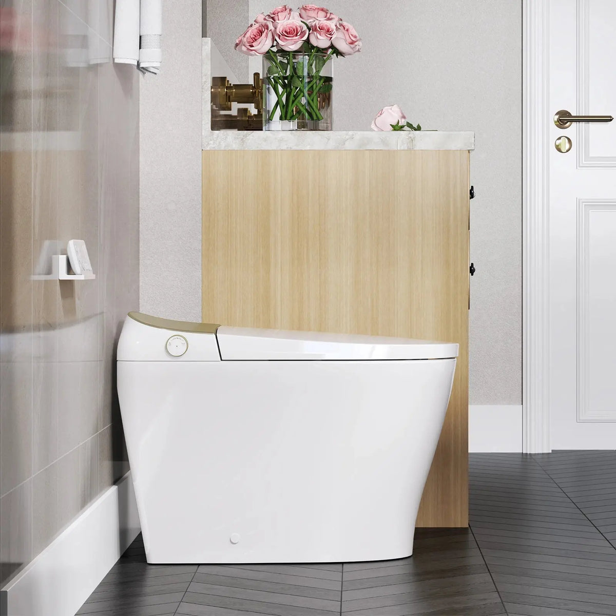 Best Quality HOROW T03G Smart Toilet with Golden Button for 12 Inch Rough In
