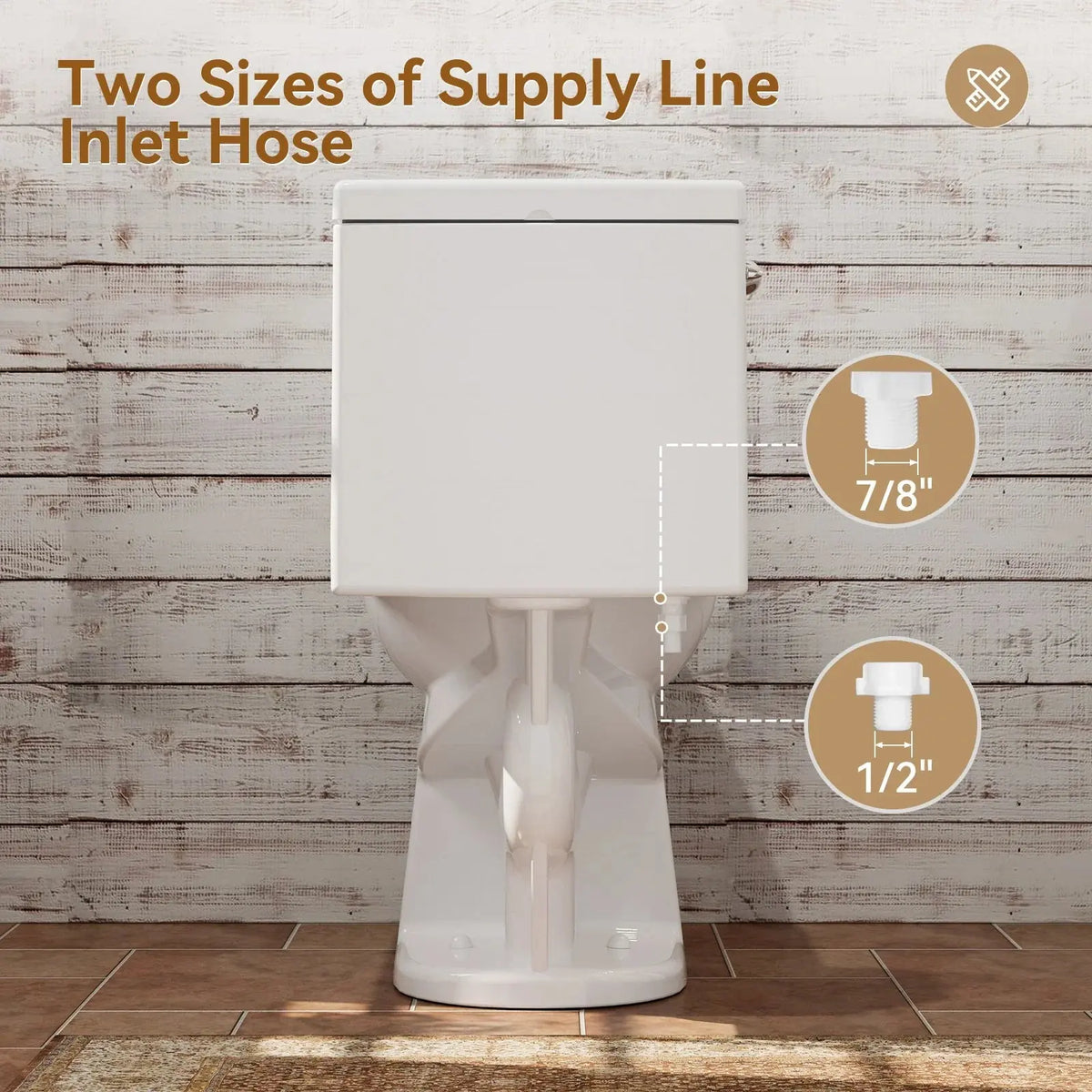 Single Flush Toilet with ADA Seat Height for 12 Inch Rough In Model T0352W HOROW