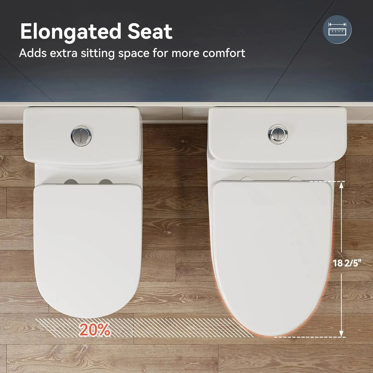 HOROW Dual Flush One Piece Toilet with Built in Child Seat and Rimless Bowl Model T0356W HOROW