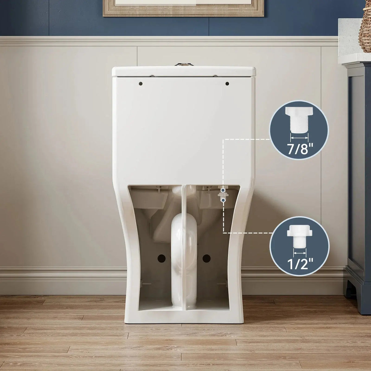 HOROW Dual Flush One Piece Toilet with Built in Child Seat and Rimless Bowl Model T0356W HOROW