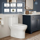 HOROW Dual Flush One Piece Toilet with Built in Child Seat and Rimless Bowl Model T0356W