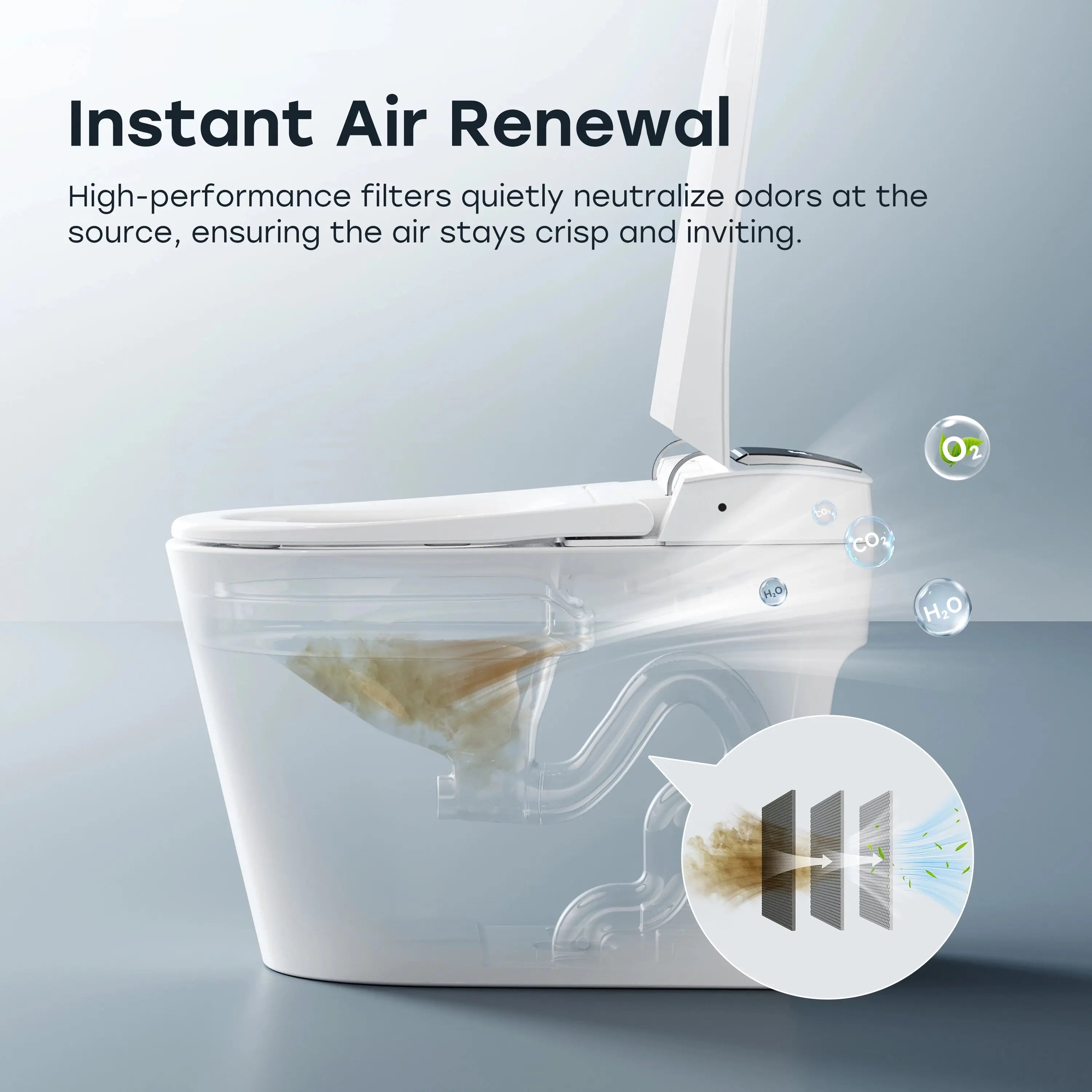 HOROW T39 Smart Toilet with Built-In Tank & Pump, ADA Height
